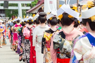 会津田島祇園祭の花嫁行列の再現