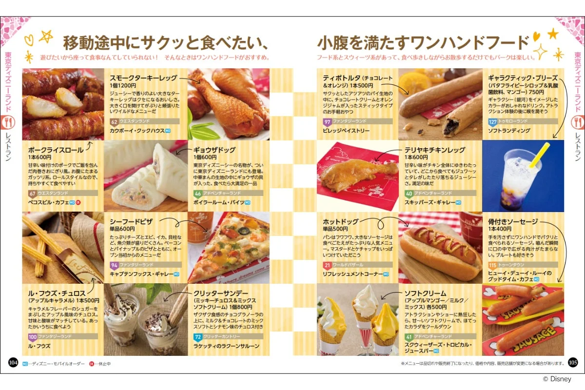 ディズニーランドのワンハンドフード紹介