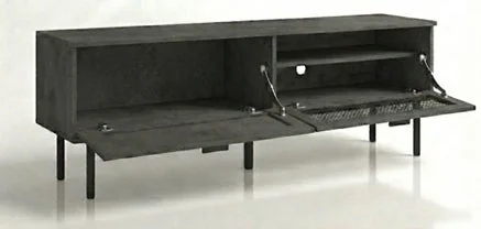 扉が開いた状態のモダンなローボード