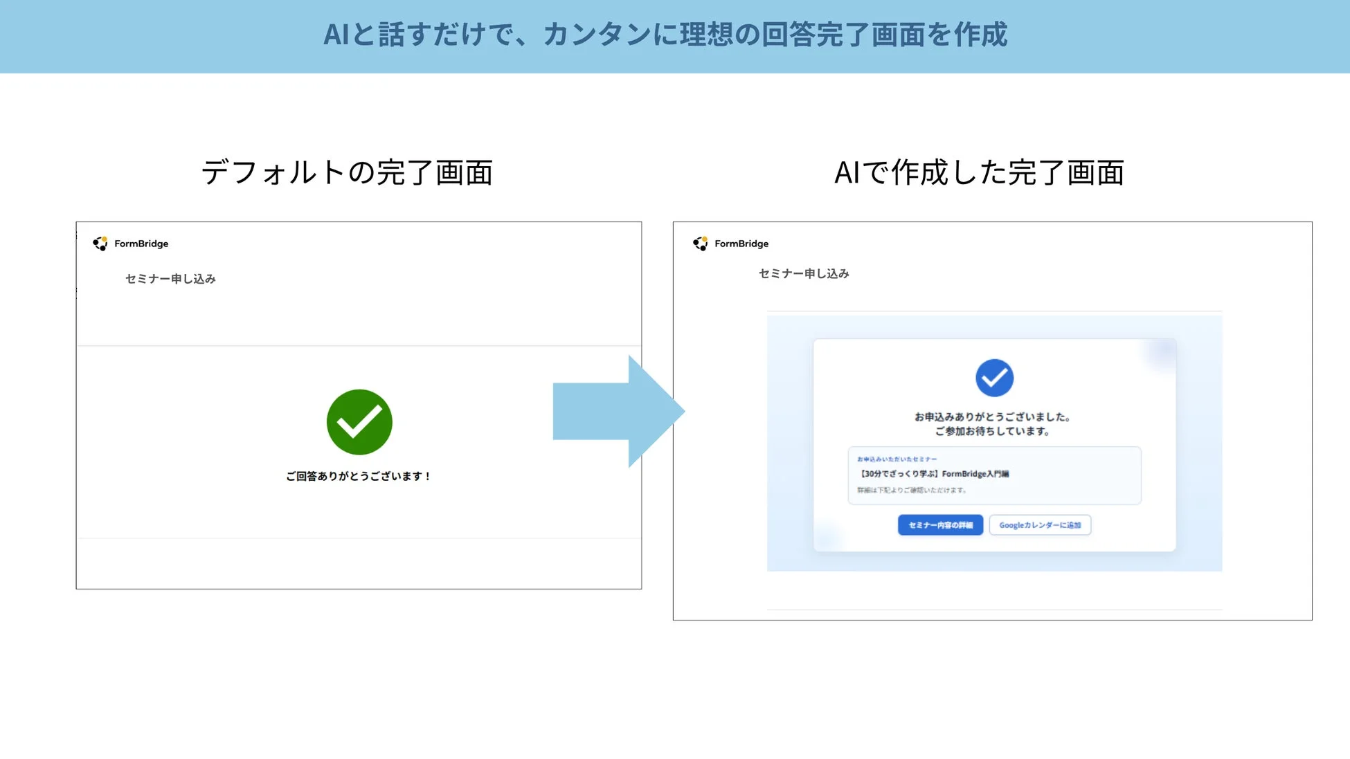 AIと話すだけで、カンタンに理想の回答完了画面を作成