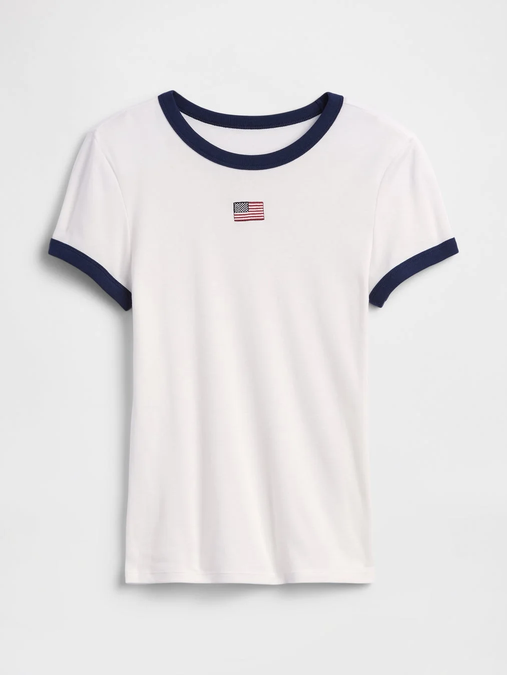 白いリンガーTシャツ