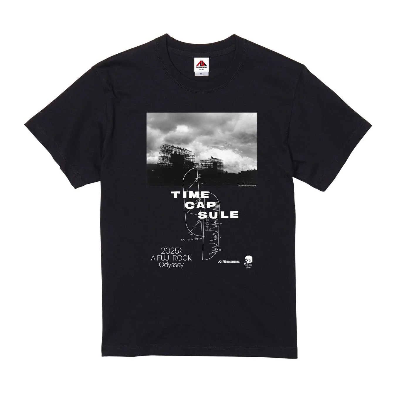 時空を超えるフジロック展オリジナルTシャツ(黒、ステージ)