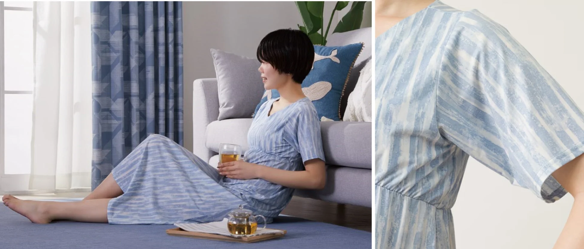 ブラトップワンピース着用の女性