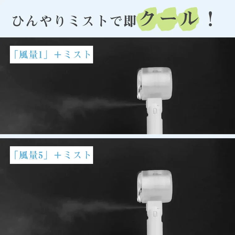 風量とミストの組み合わせ例