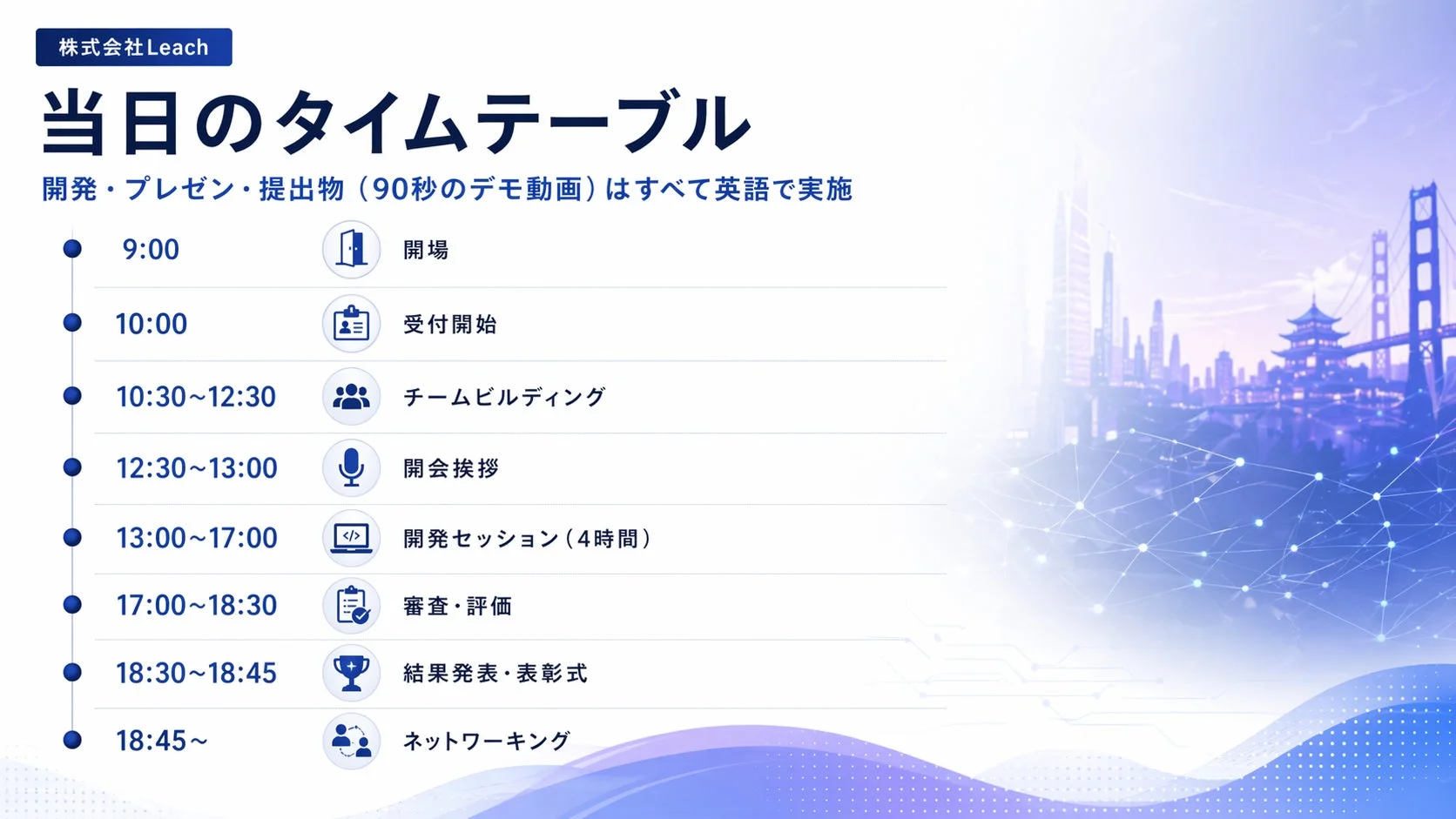 当日のタイムテーブル