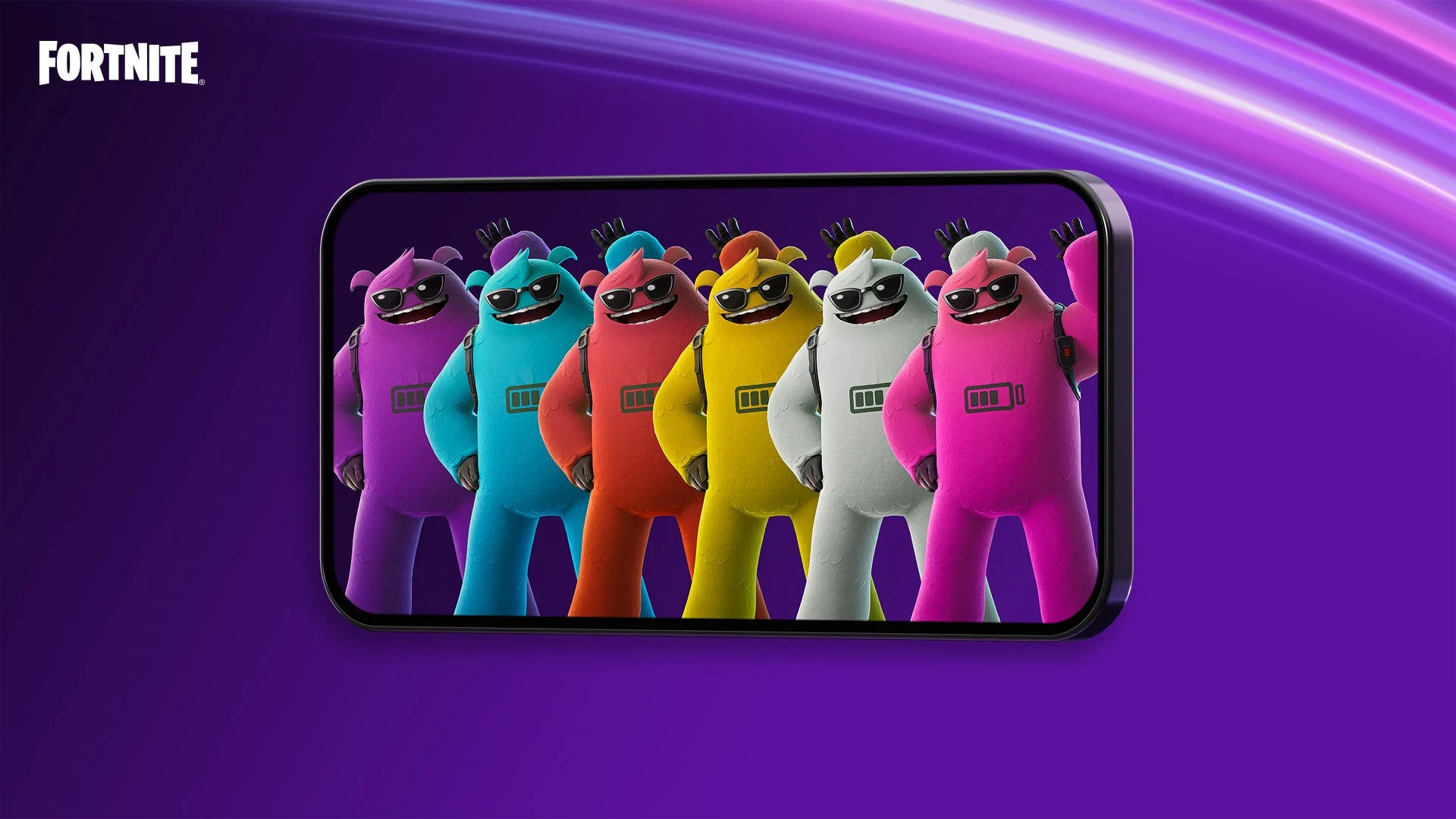 Fortniteのキャラクターがスマホ画面に表示
