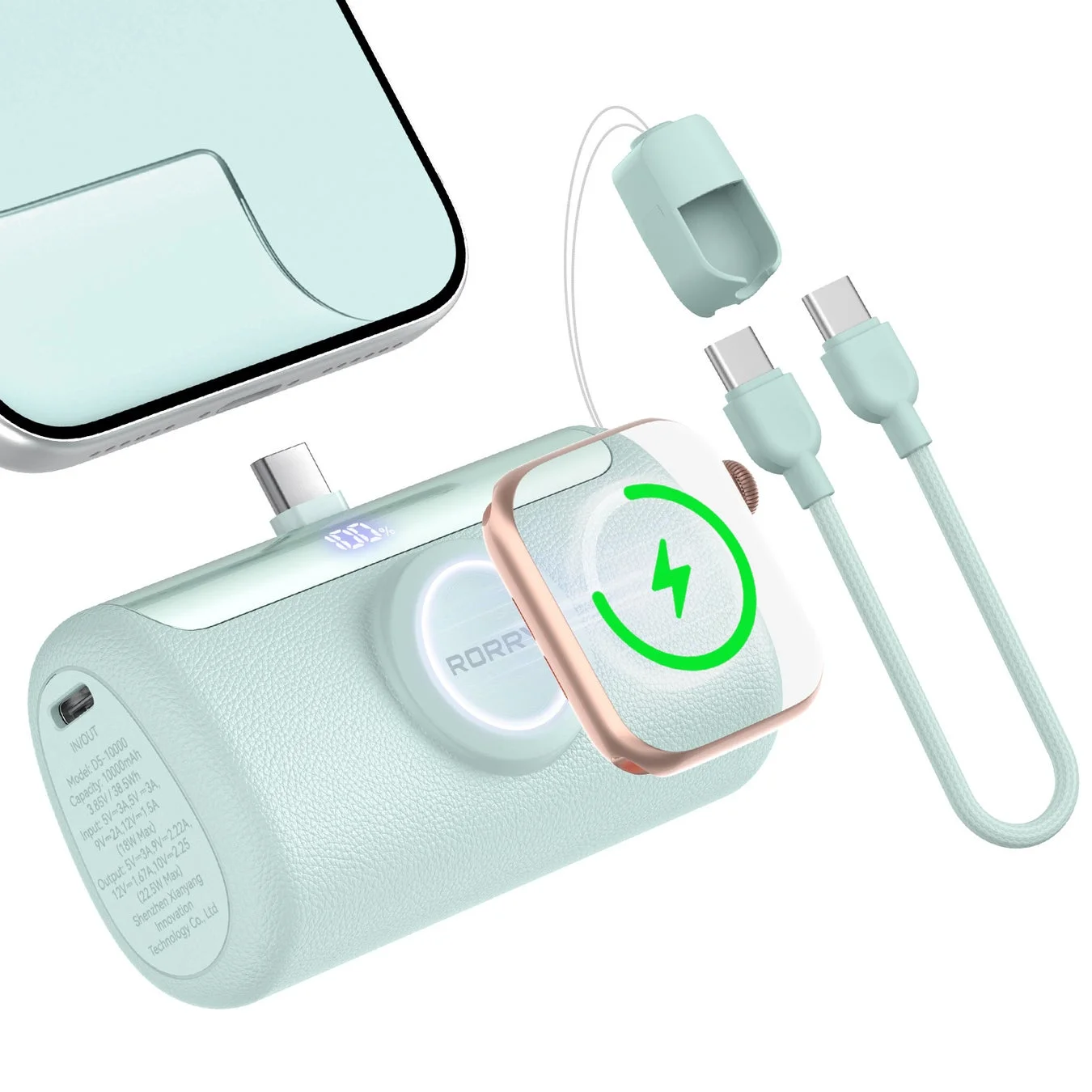 ミントのPalmGoと充電中のスマホ・Apple Watch