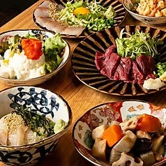 博多郷土料理と海鮮の食べ飲み放題コースの一部