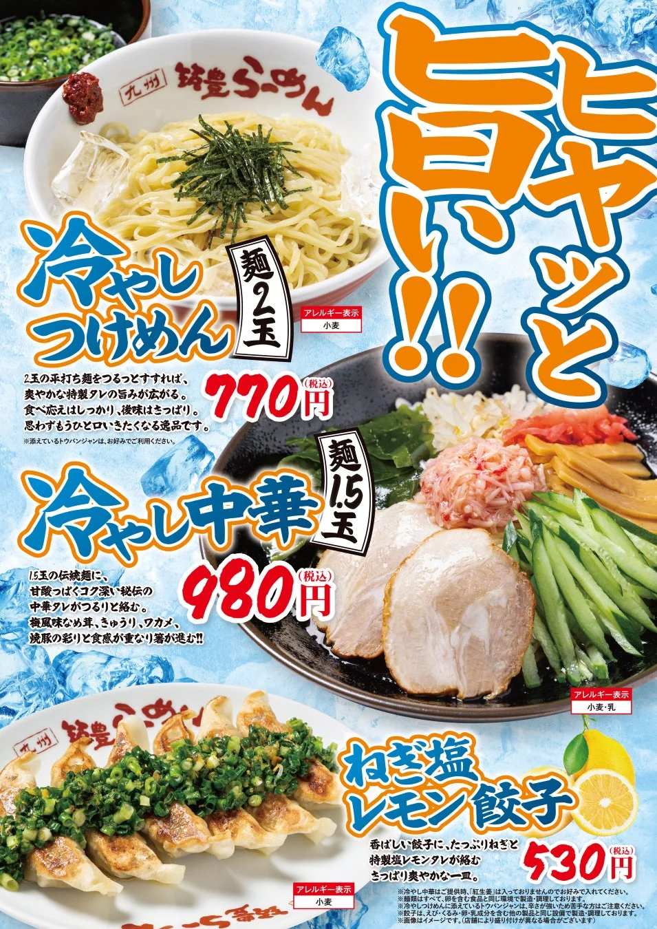 夏季限定メニューの全体像と説明
