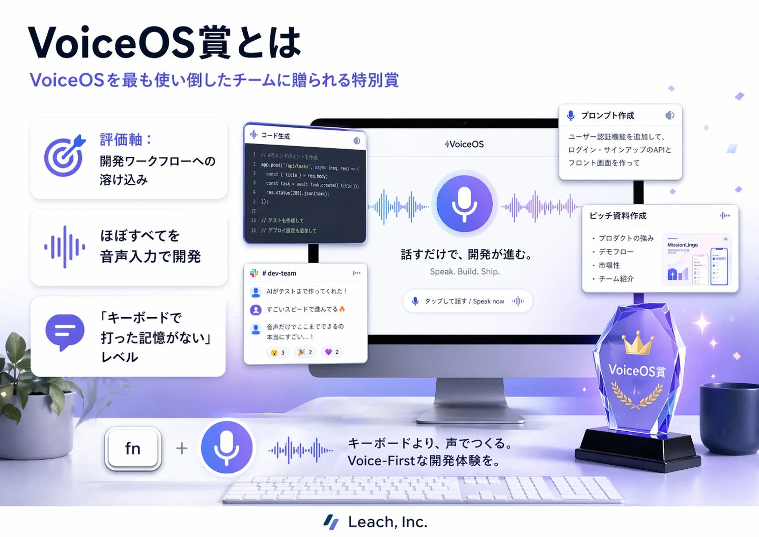 VoiceOS賞とは VoiceOSを最も使い倒したチームに贈られる特別賞