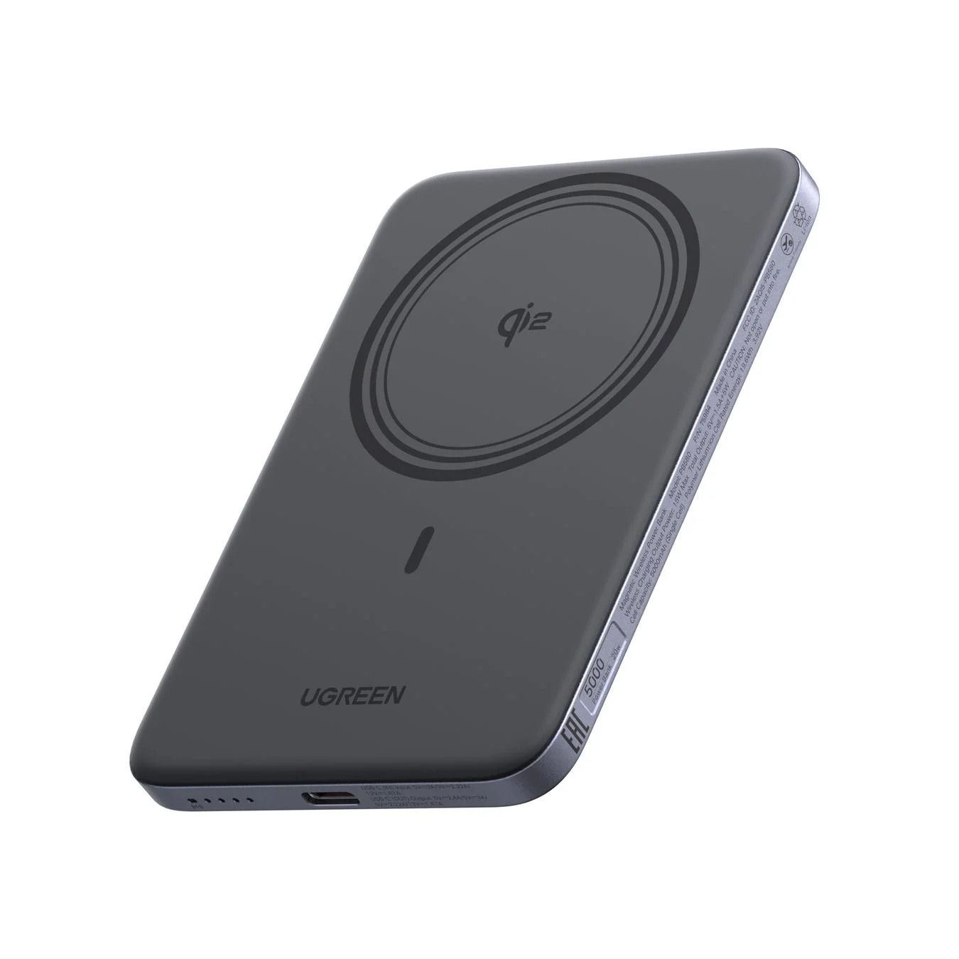 UGREEN MagFlow Air 5000mAh モバイルバッテリー ダークグレー