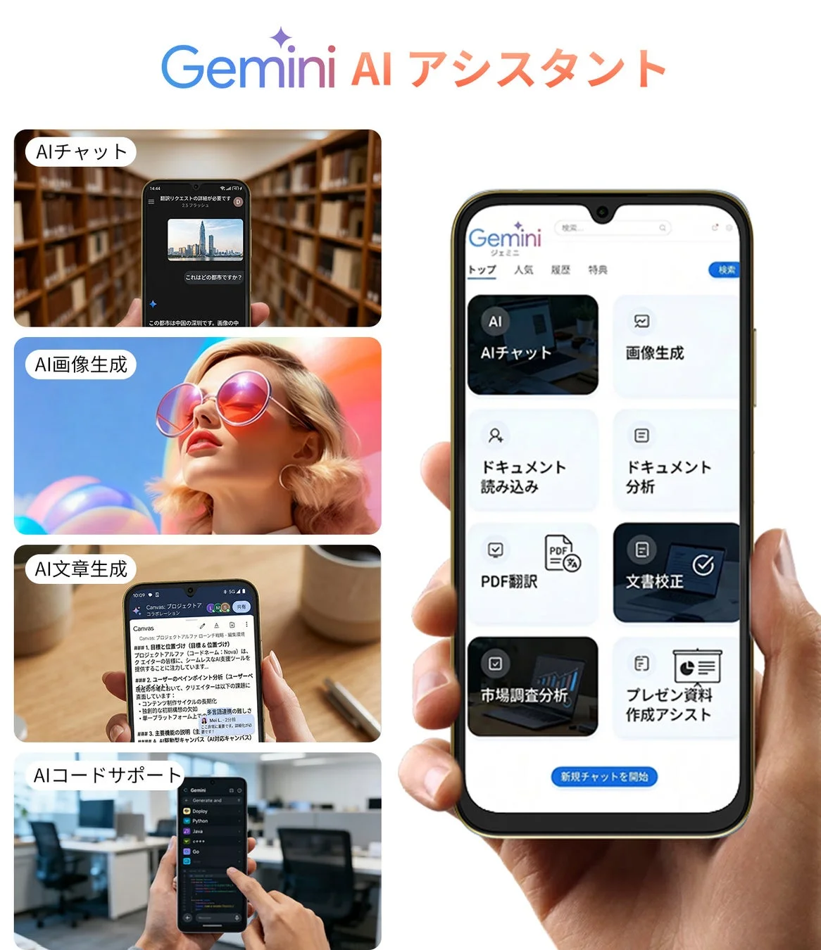 Gemini AIアシスタントの機能