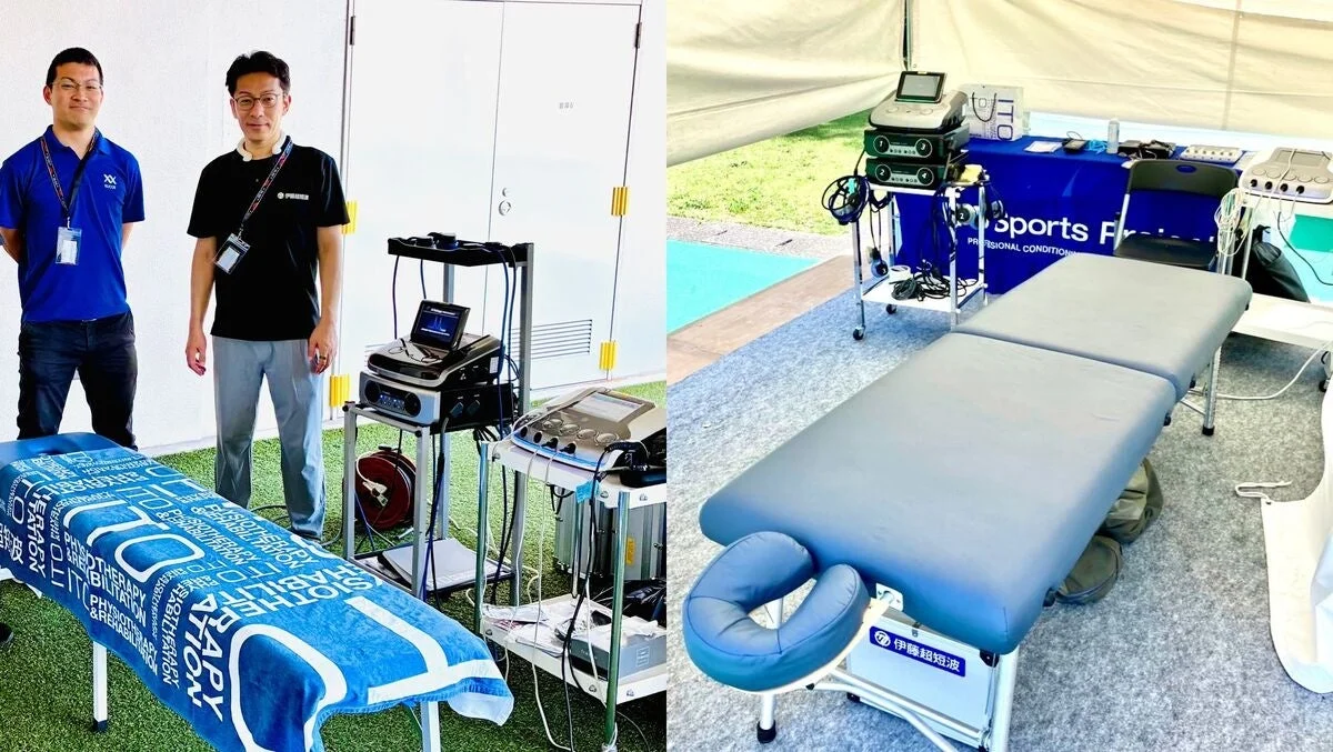 伊藤超短波のコンディショニング機器ブース