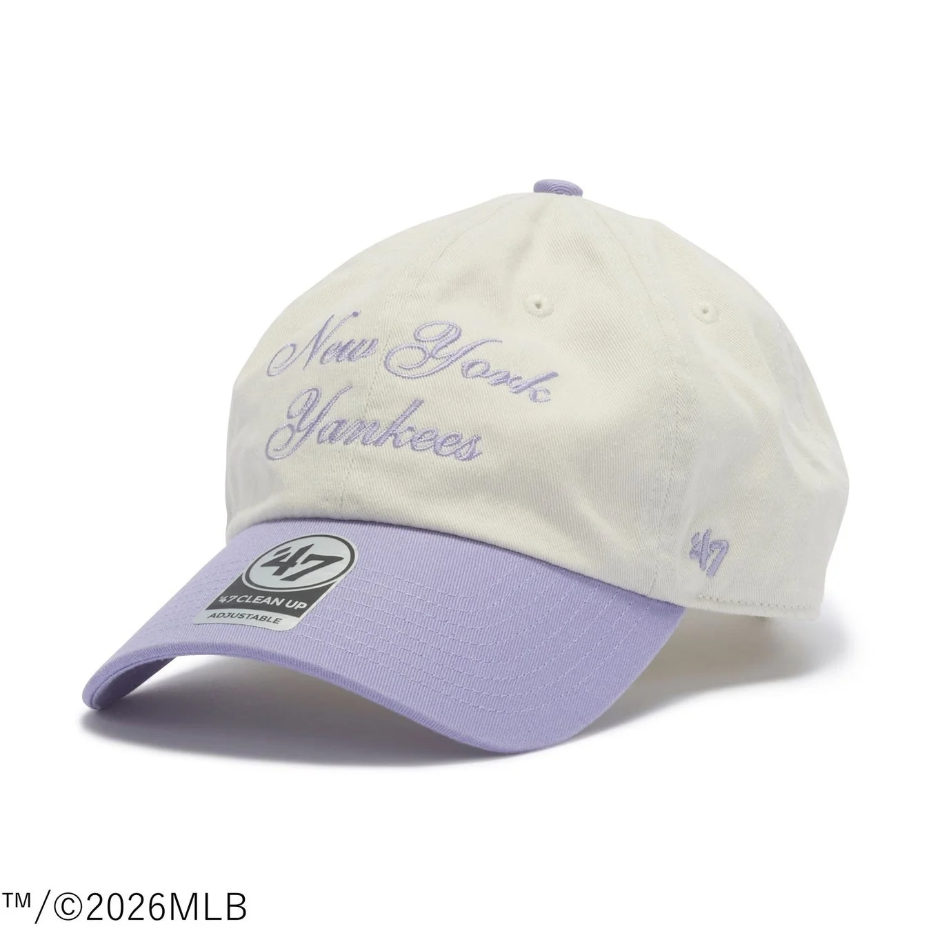 New York Yankees キャップ クリーム/パープル