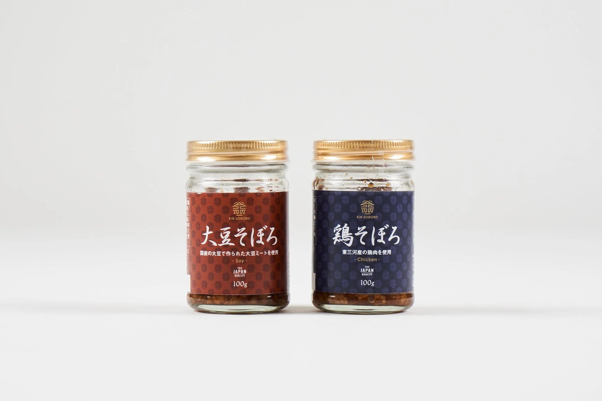 金そぼろ鶏と大豆の瓶