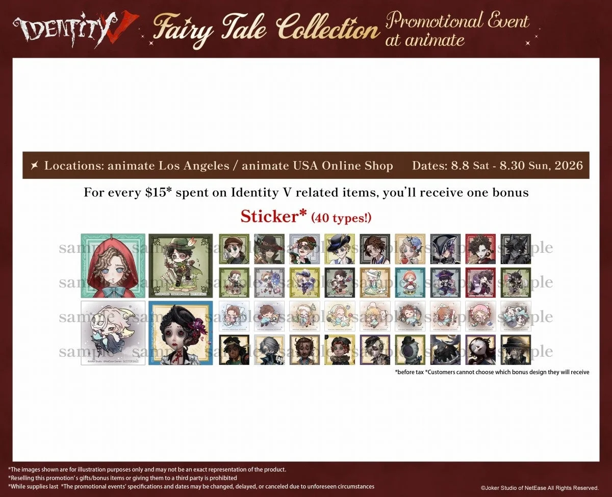 Identity V Fairy Tale Collection ステッカー特典