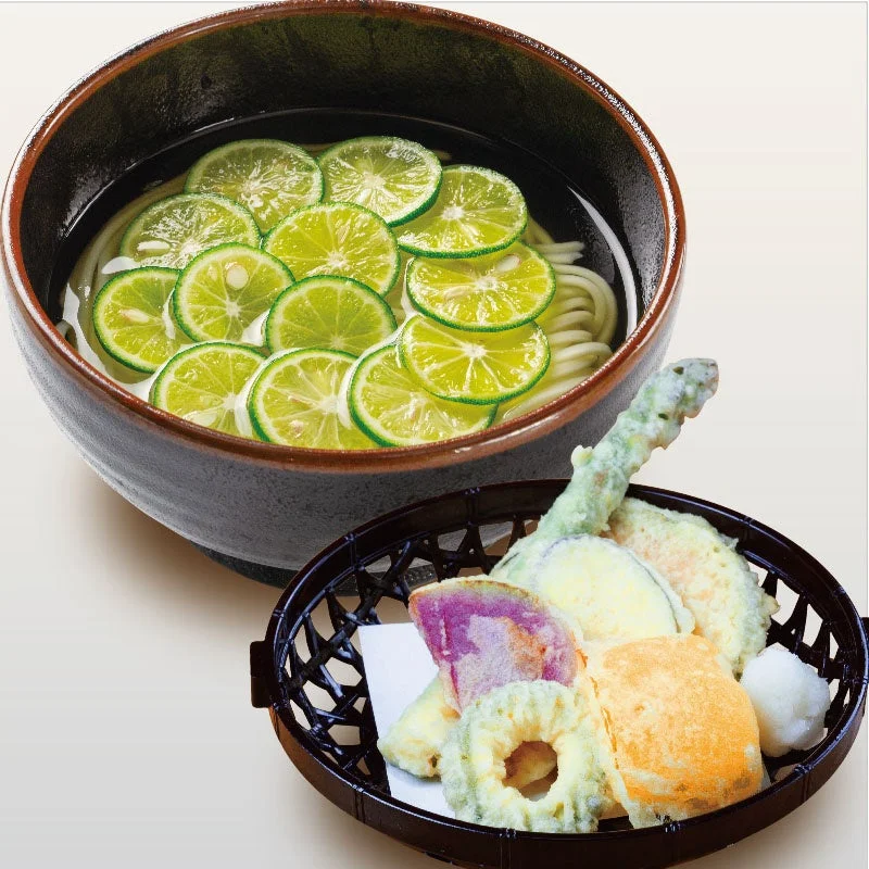 すだちのひやかけと夏野菜の天ぷら