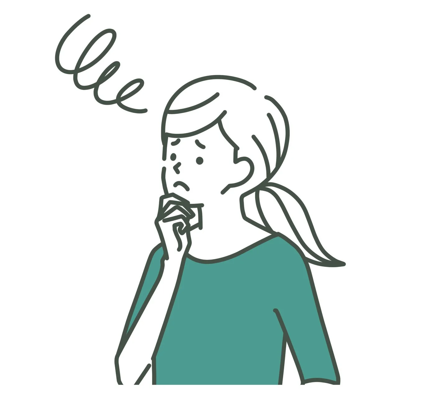 悩む女性のイラスト