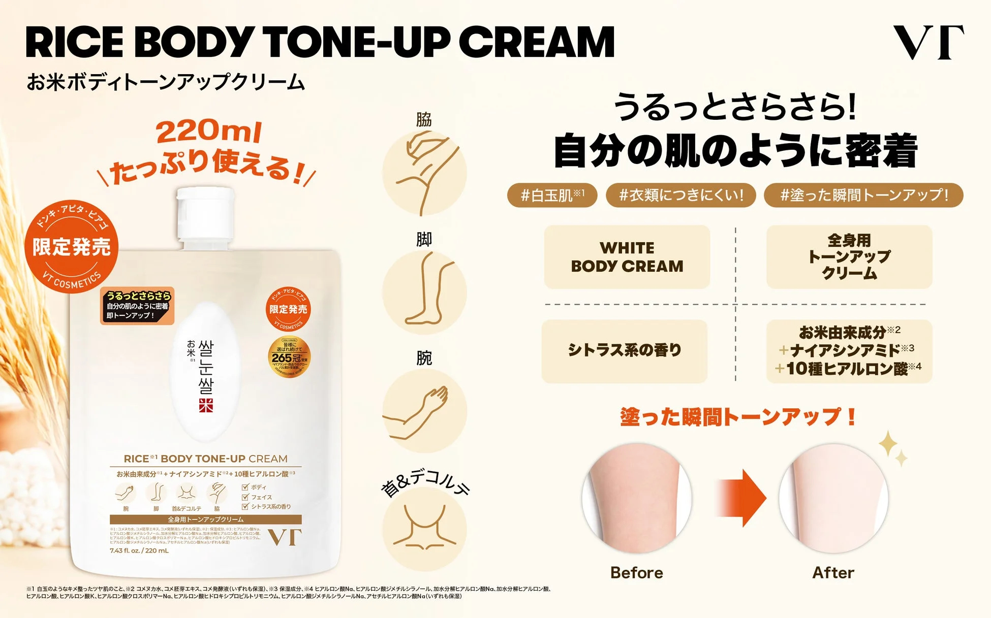 お米ボディトーンアップクリーム