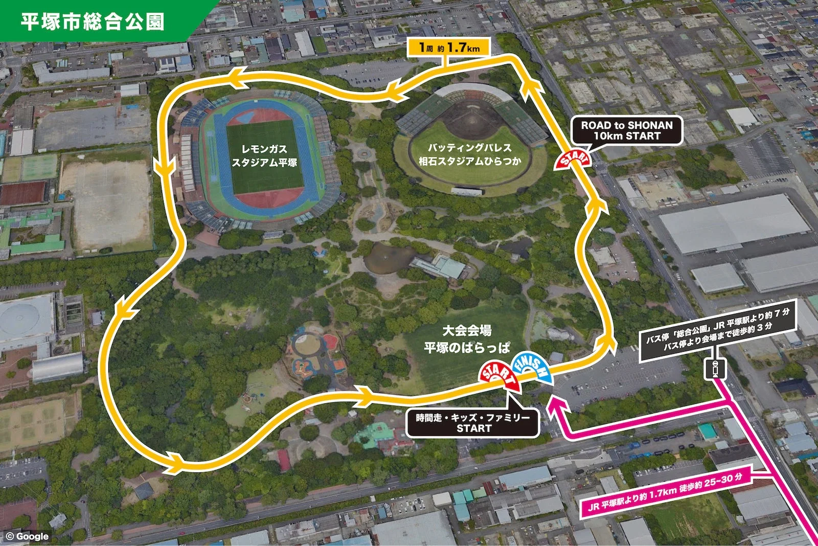 平塚市総合公園コースマップ