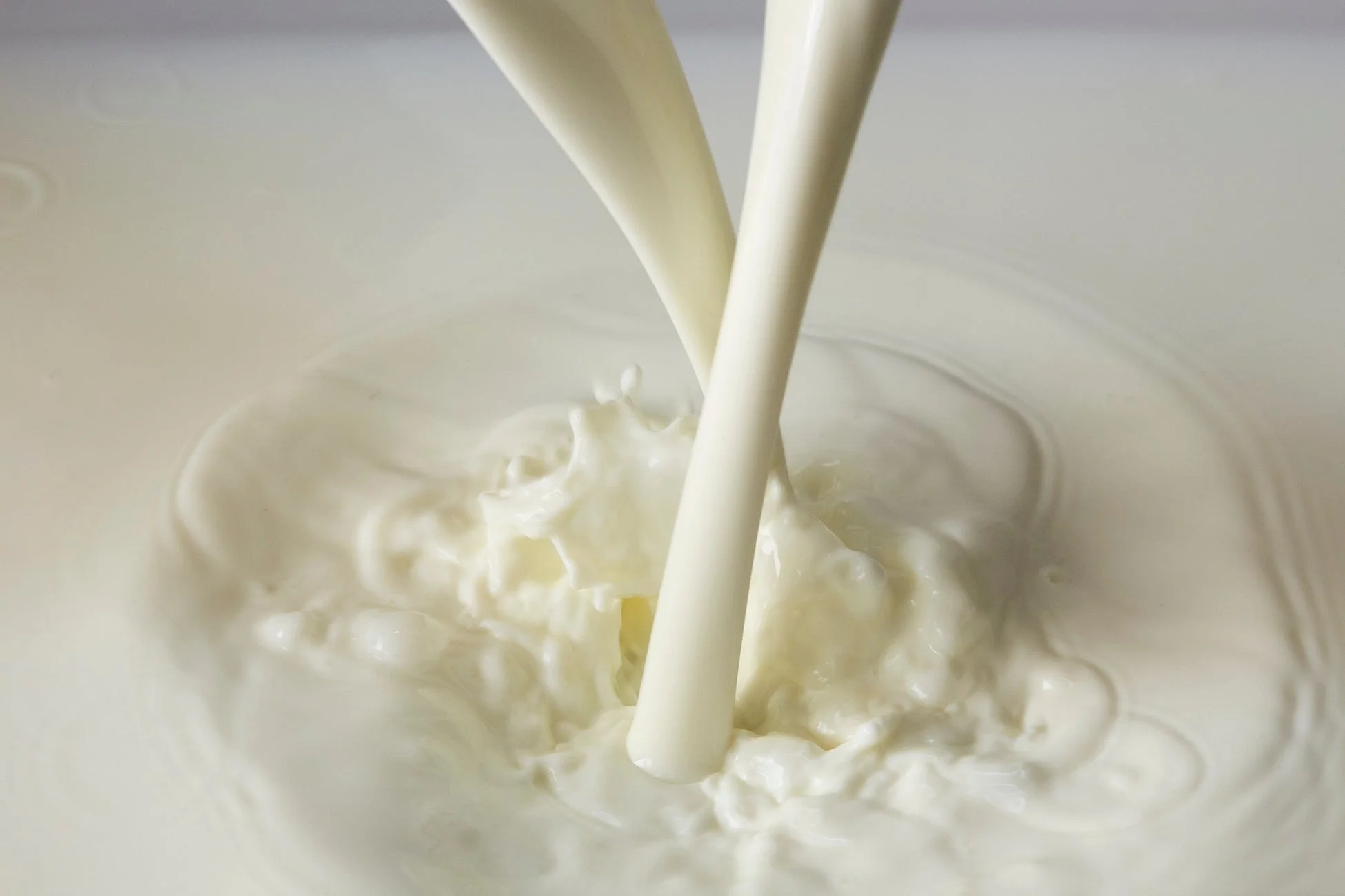 牛乳が注がれる様子