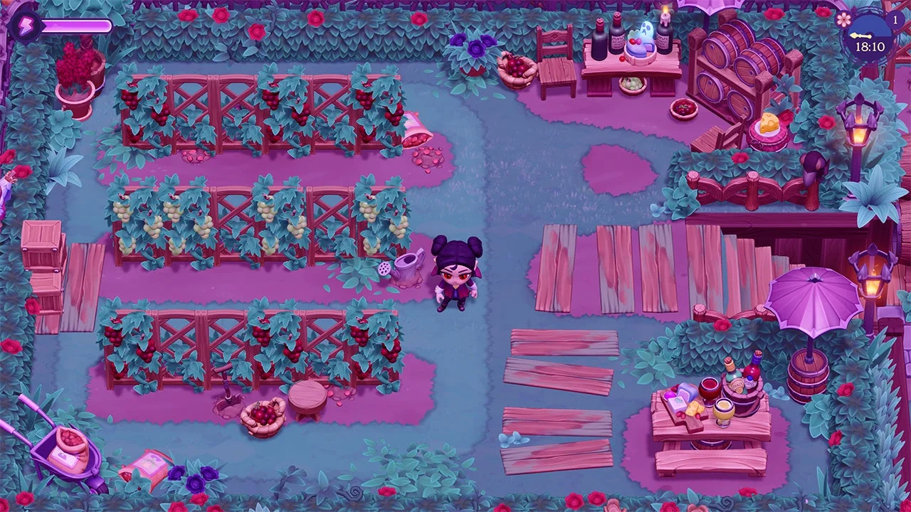 ブドウ畑のゲーム画面