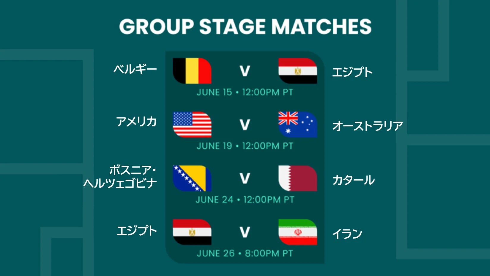 グループステージ試合日程