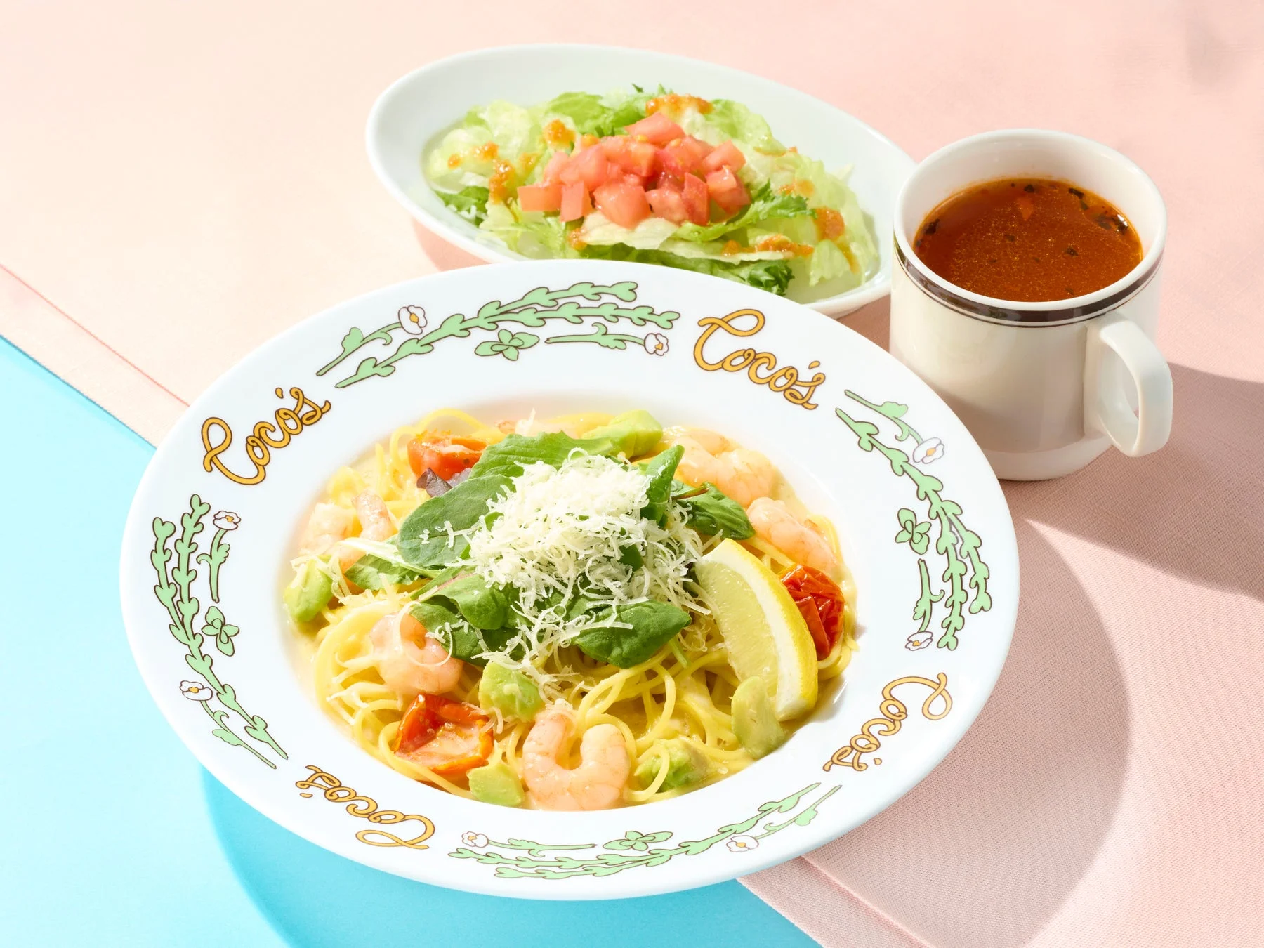 海老とアボカドのレモンクリームパスタランチ
