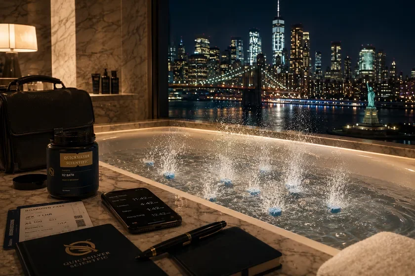 浴槽にタブレットを入れるだけで高濃度水素浴を実現する「H2 Bath」