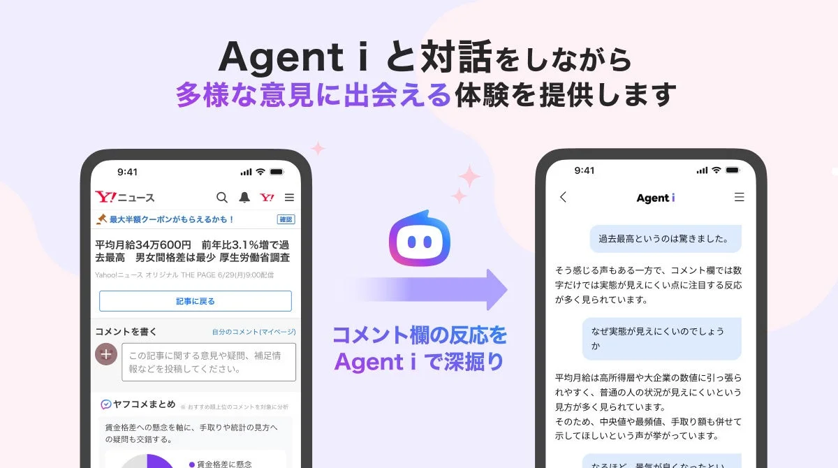 Agent i との対話画面イメージ