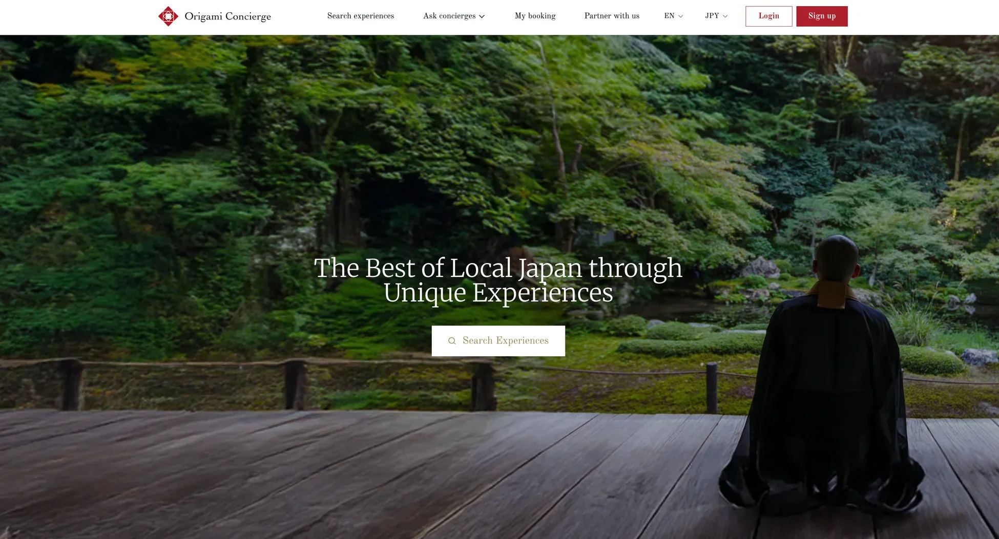 Origami Conciergeのウェブサイトイメージ