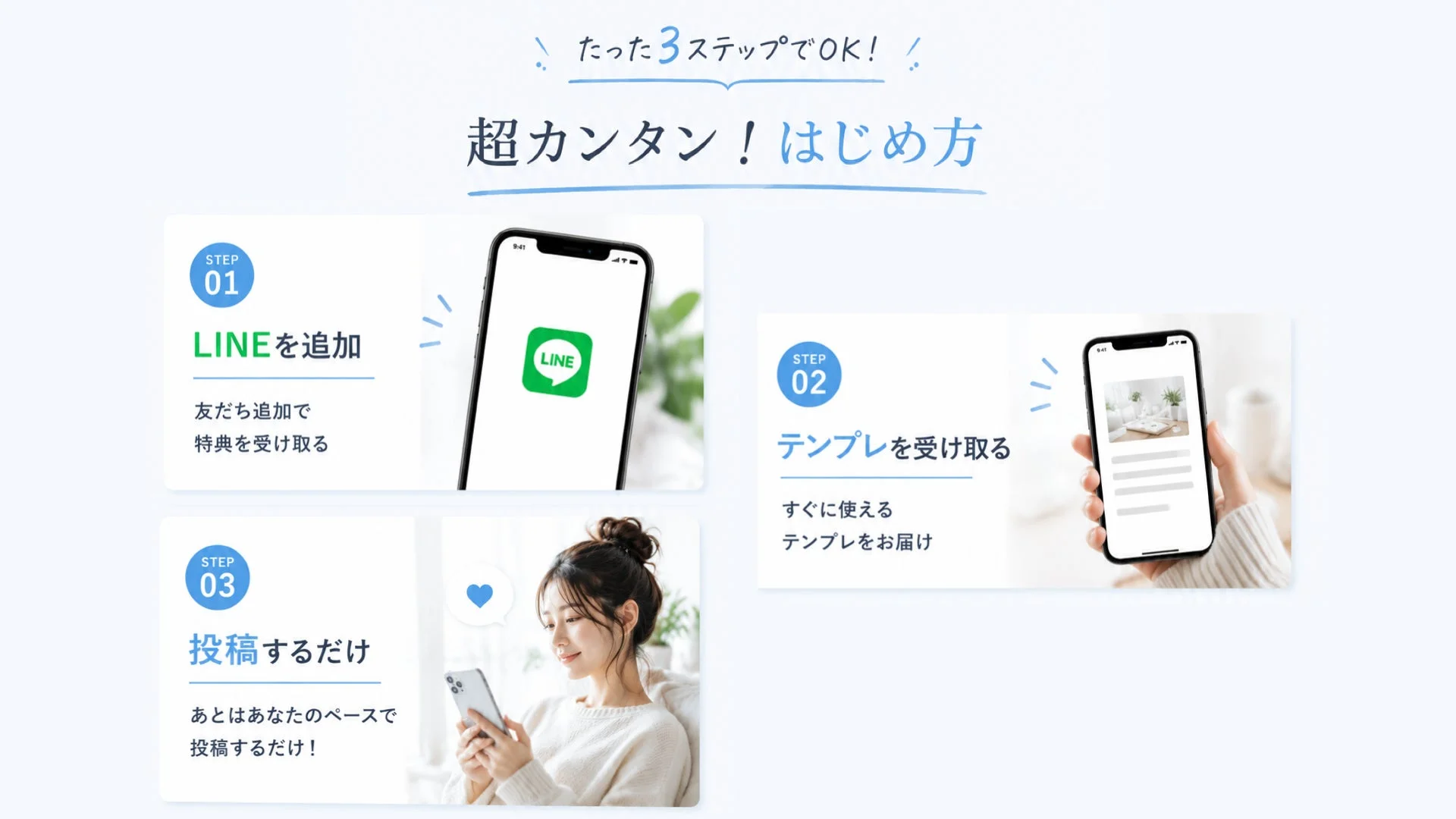 たった3ステップでOK! 超カンタン! はじめ方