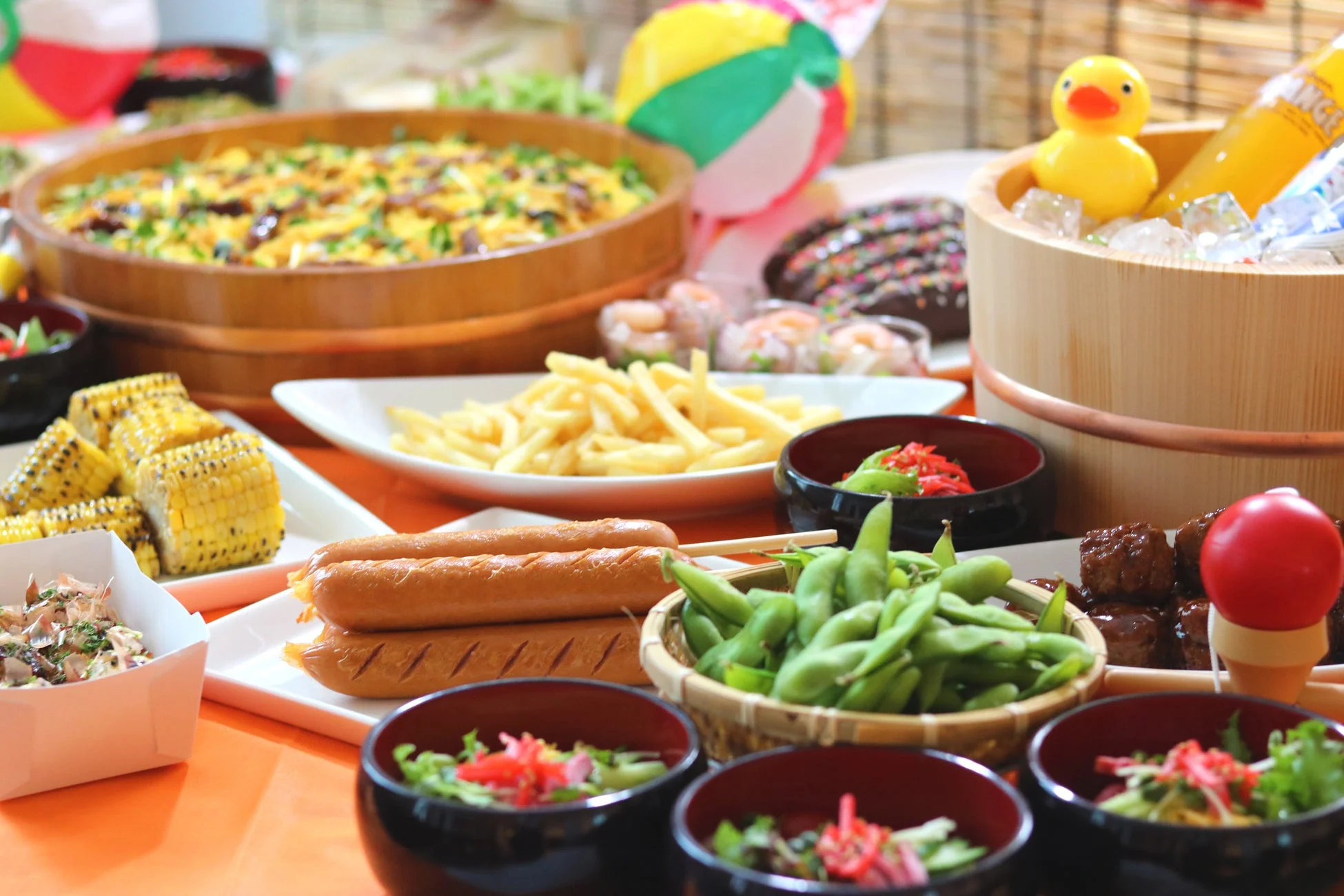 夏のパーティー料理の様子