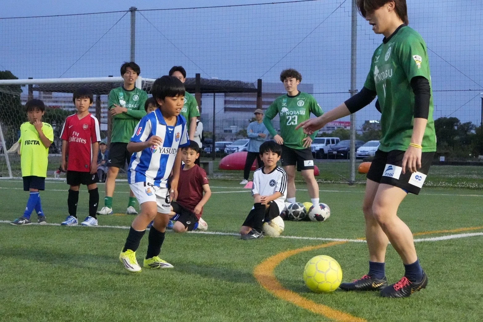 サッカー練習の俯瞰