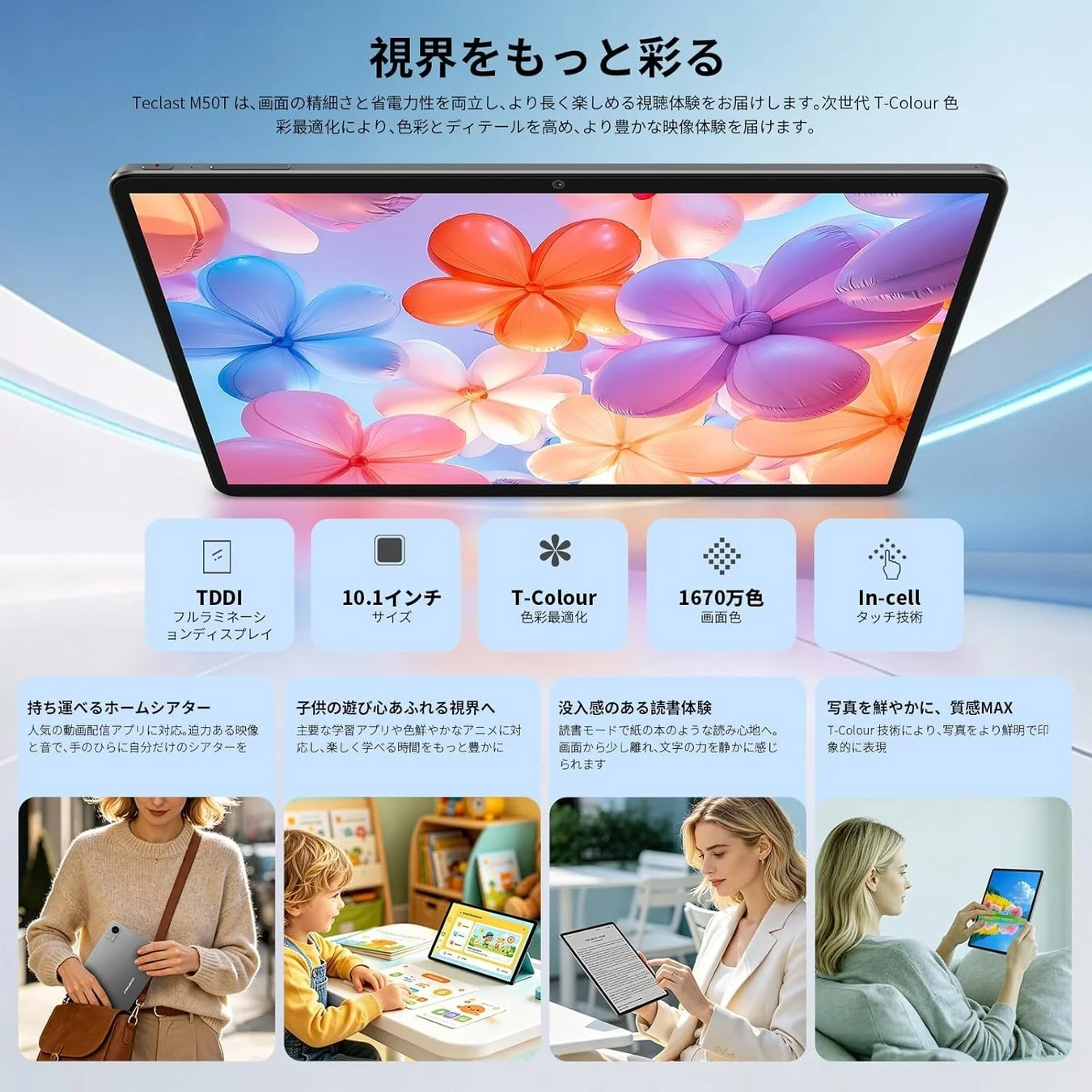 Teclast M50T ディスプレイ