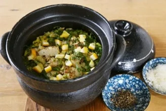 八丈島レモンと炭焼き帆立の香味土鍋ご飯