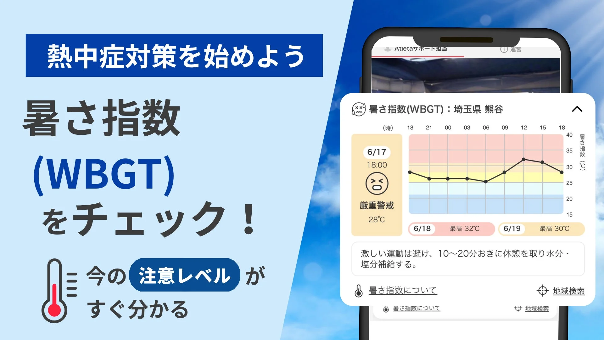 WBGT(暑さ指数)表示画面