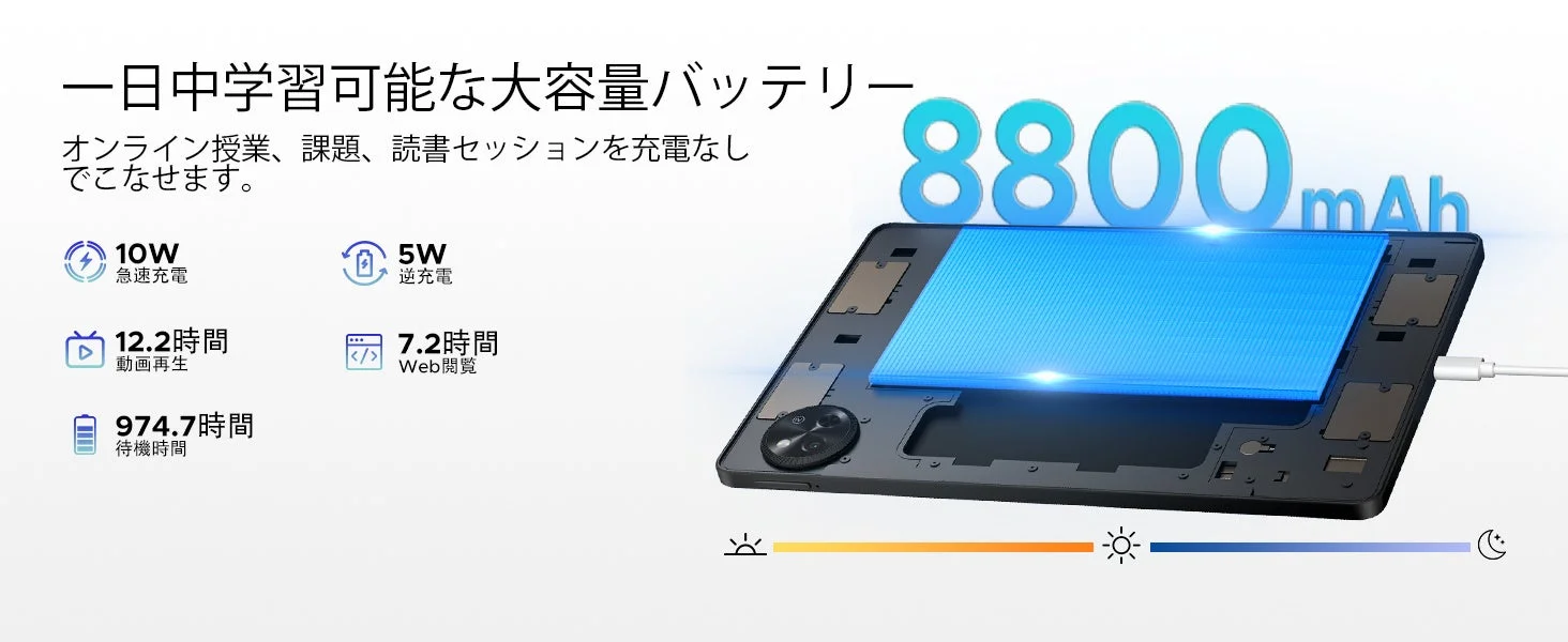 8800mAh大容量バッテリーの紹介