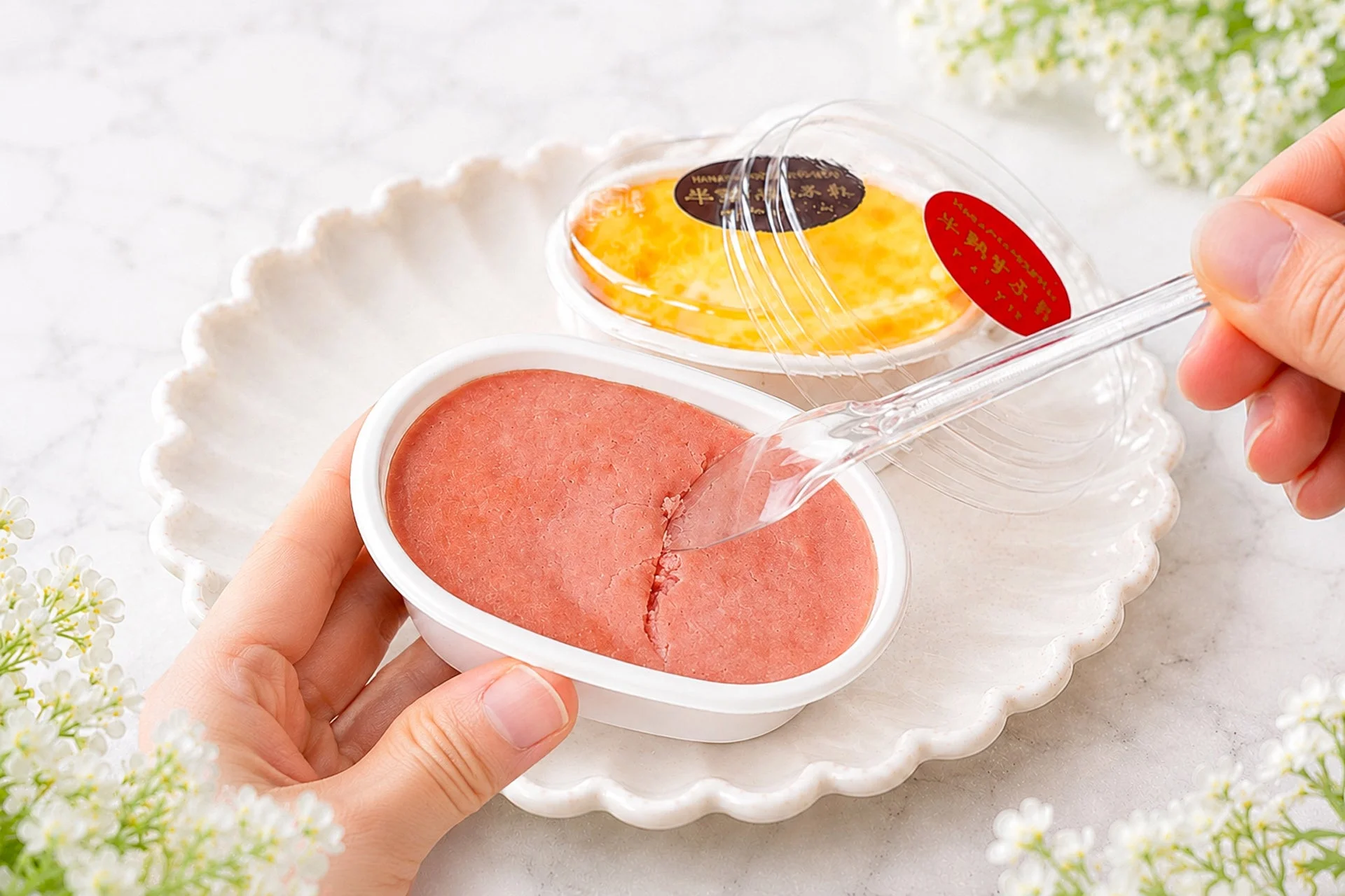 半熟すふれ_スプーンで掬う