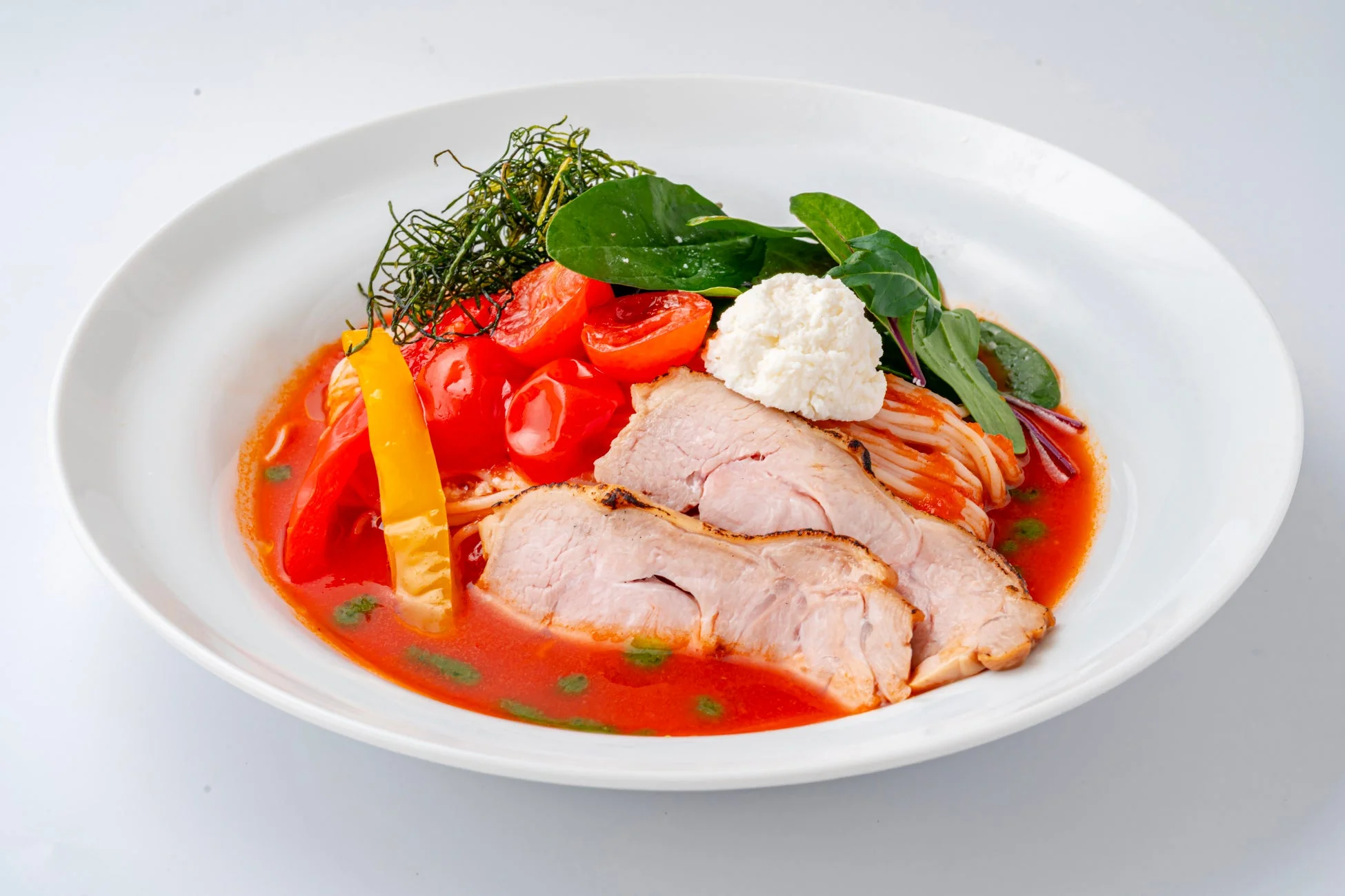 リコッタチーズのスノーマルゲリータ冷麺