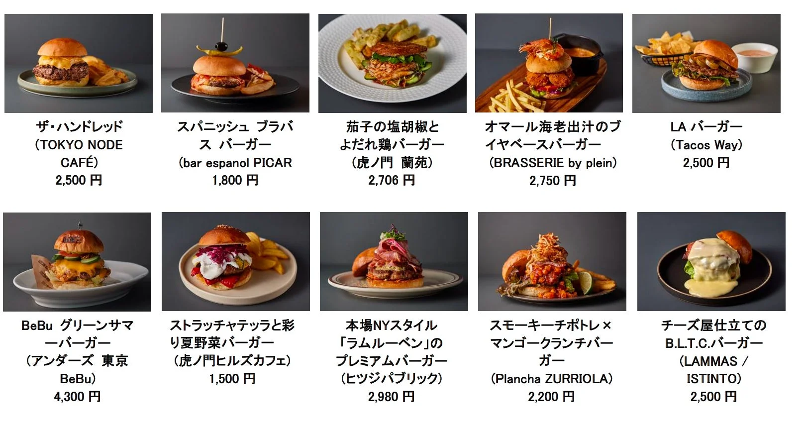 虎ノ門ヒルズのグルメバーガーメニュー1