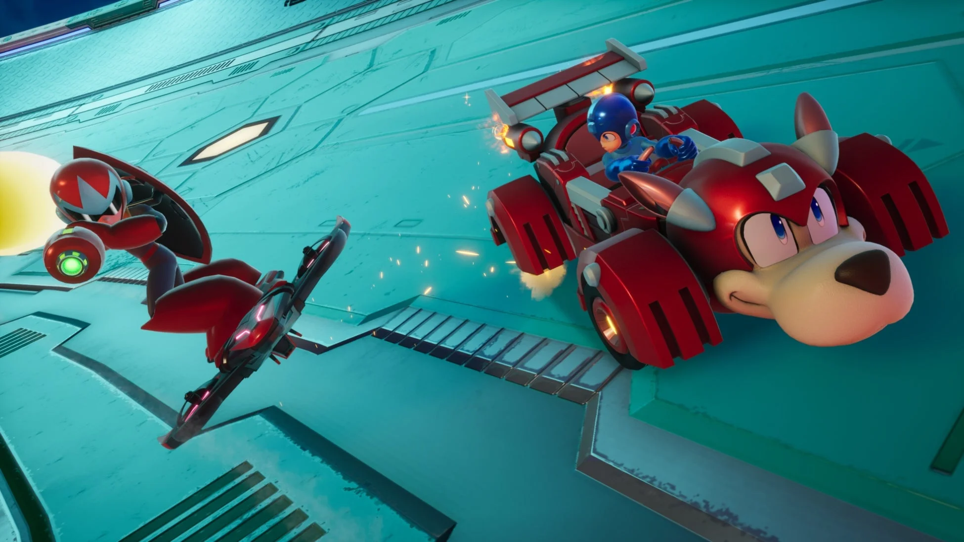 ロックマンとブルースのゲームプレイ画面