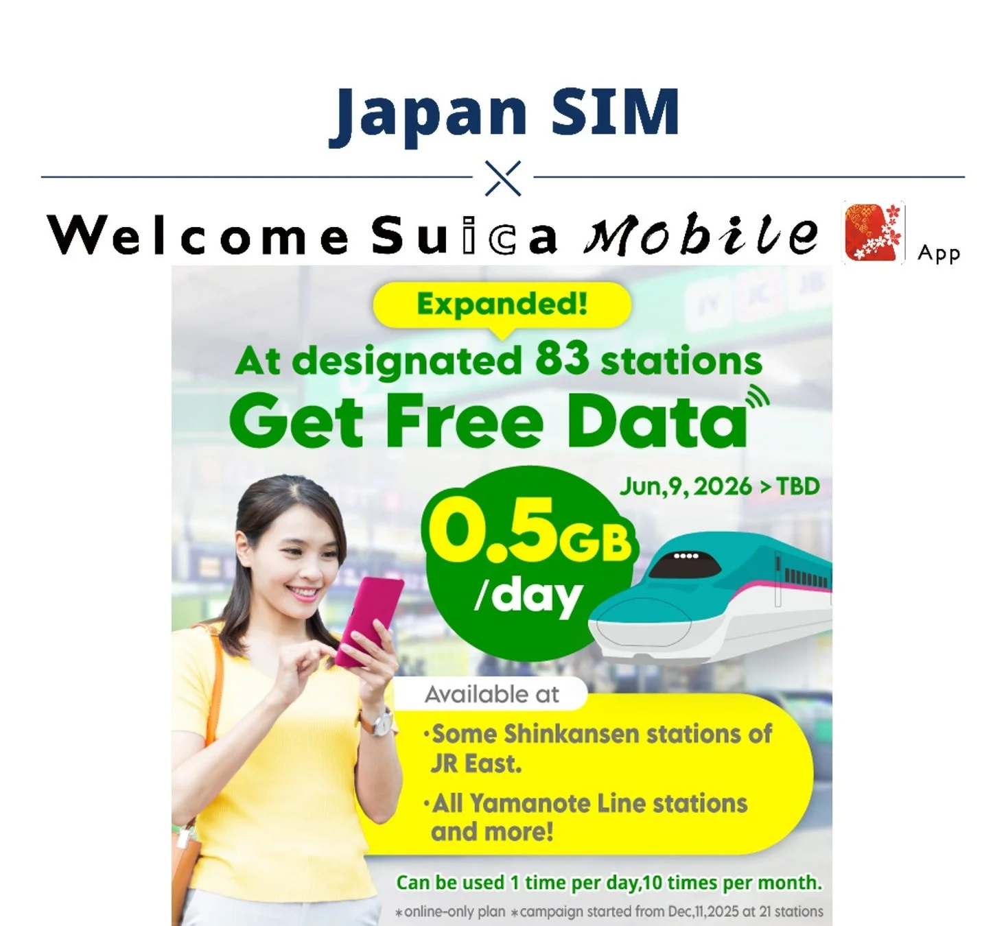 Japan SIM Welcome Suica Mobile App Expanded!