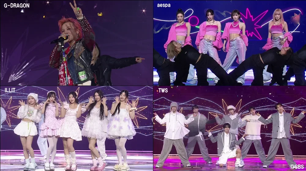 K-POPアーティストのパフォーマンスを捉えたG-DRAGON、aespa、ILLIT、TWS