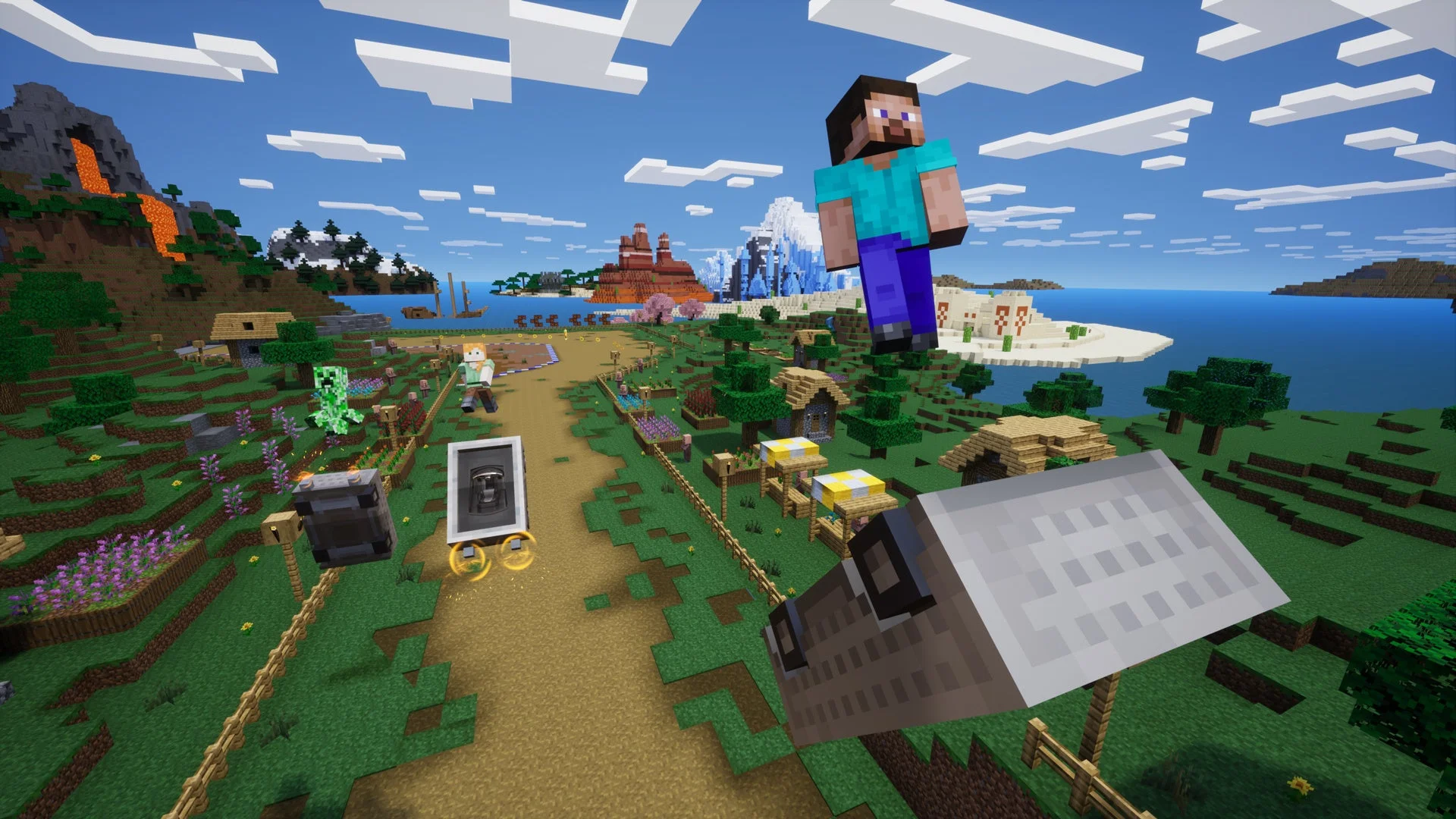 マインクラフトのゲームプレイ画面