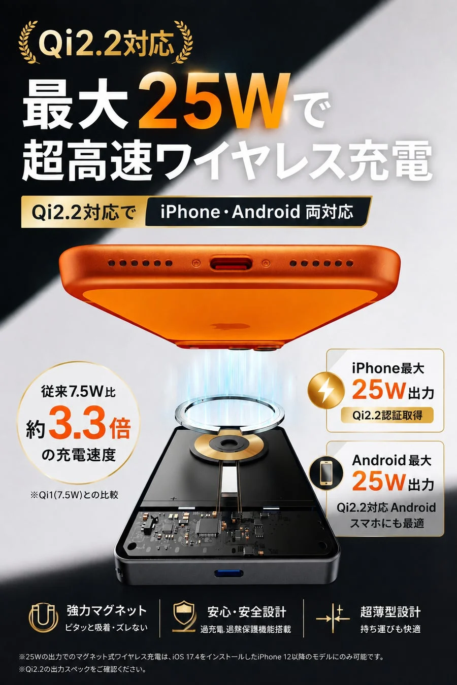 Qi2.2対応ワイヤレス充電