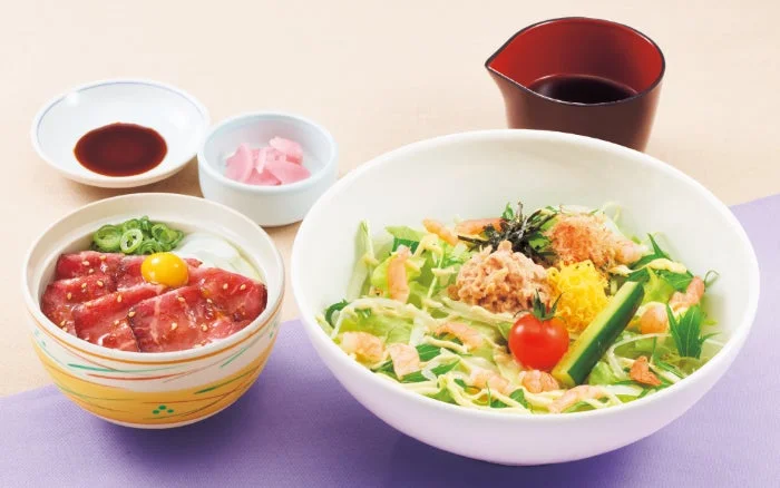 和風サラダそば/うどん＆ミニローストビーフ丼セット