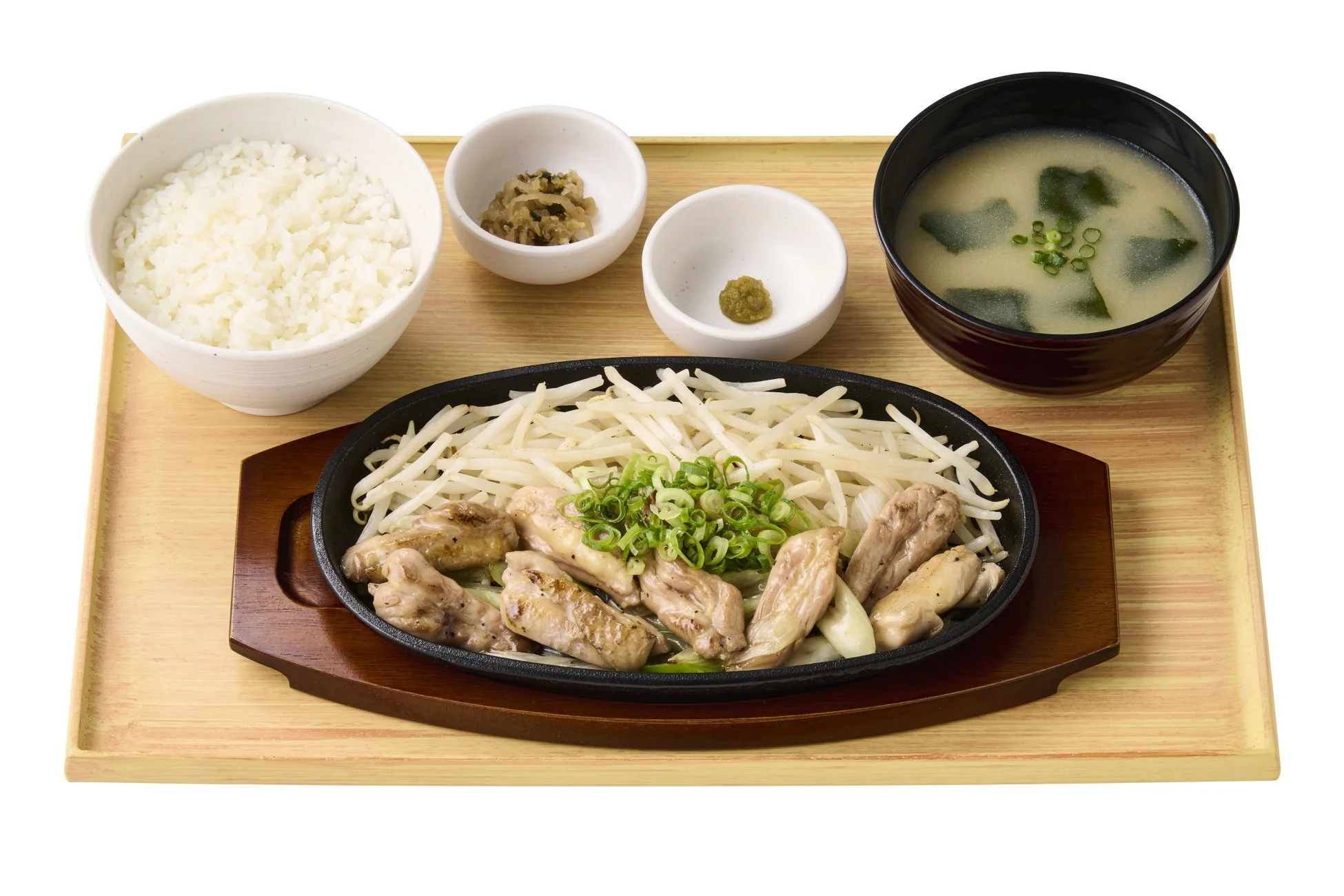 鶏せせりともも肉の柚子胡椒炒め定食