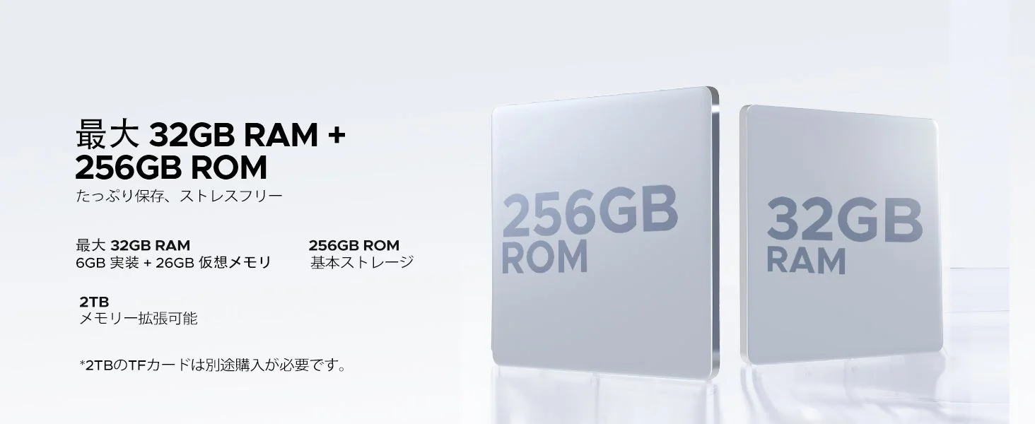 DOOGEE U13のメモリとストレージ容量を示す画像