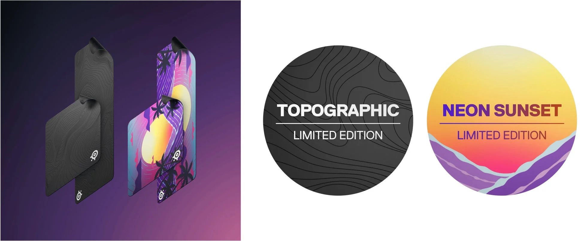 SteelSeries QcK 新デザイン「Topographic」と「Neon Sunset」